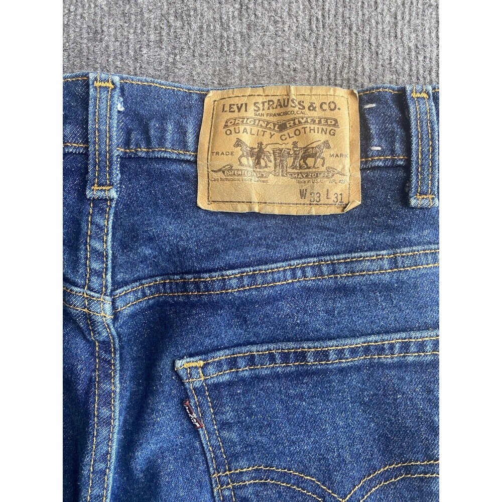 Vintage Levis Jeans 80s Mens 33x31 Blue Relaxed Tapered Orange Tab Made In USA - Picture 3 of 7